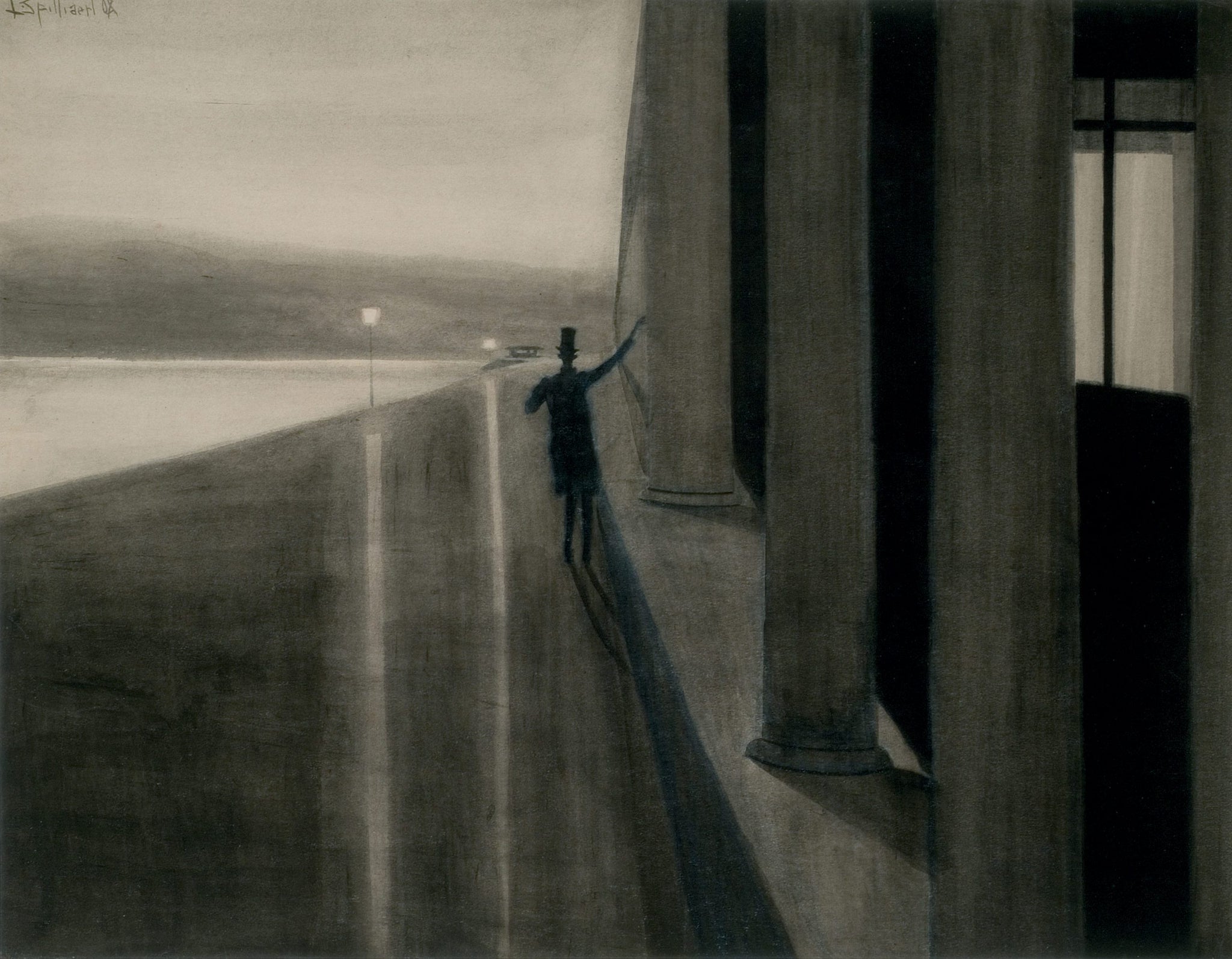 Léon Spilliaert - La Noche (1908) Le Nuit, The Night - 17" x 22" Fine Art Print