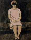 {{ product_title }} Fine Art Print | {{ product_vendor }} Jakero77 Léon Spilliaert - Girl with Black Mask (Miss Olga Fremout 1927) Fine Art Print Art Print  Jakero77