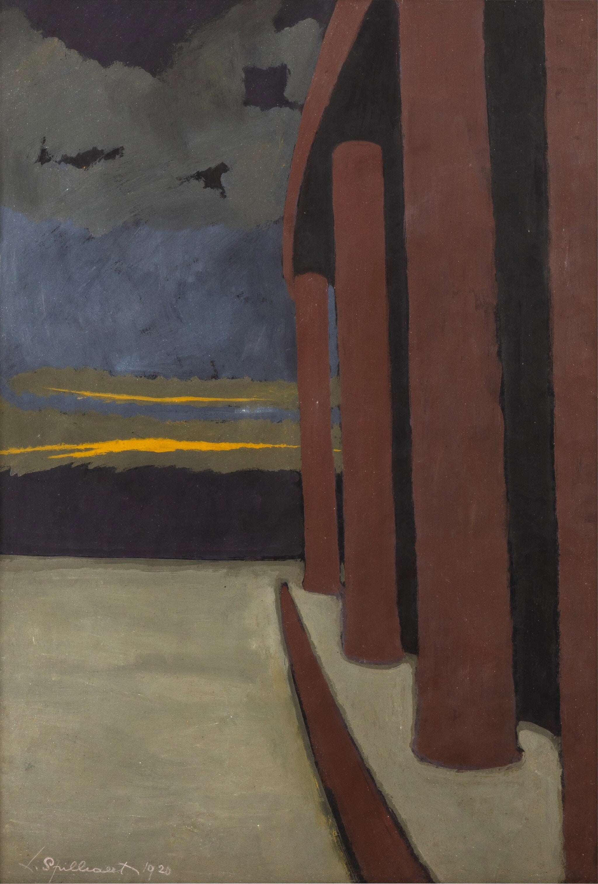 {{ product_title }} Fine Art Print | {{ product_vendor }} Jakero77 Léon Spilliaert - Colonnade at Dusk (1920) Fine Art Print Art Print  Jakero77