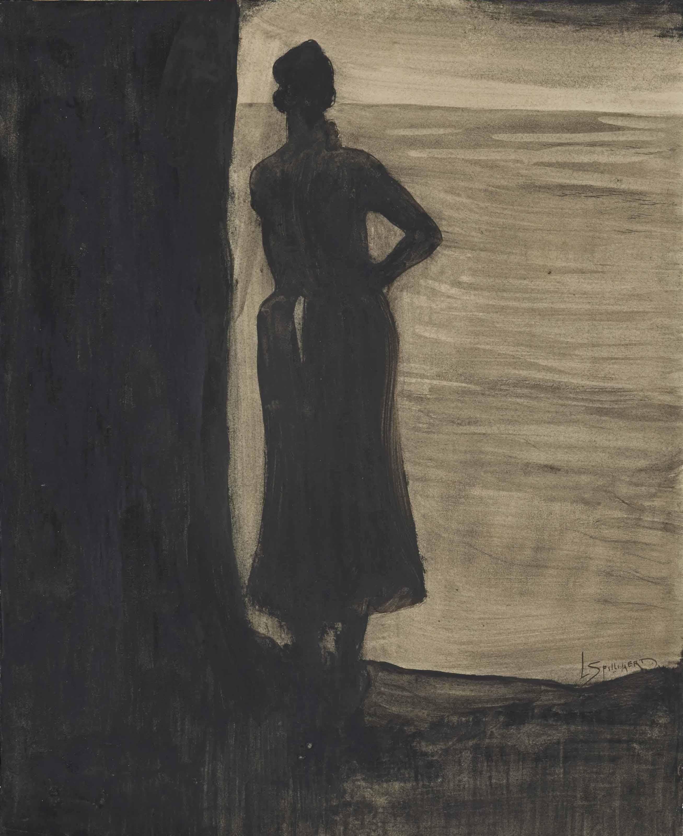 {{ product_title }} Fine Art Print | {{ product_vendor }} Jakero77 Leon Spilliaert - Attente Wachtend (1902-03) Woman Waiting Fine Art Print Art Print  Jakero77