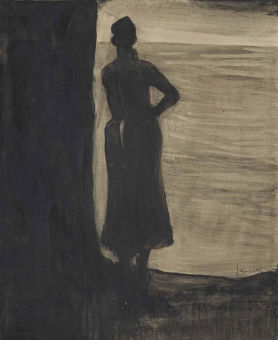 Leon Spilliaert - Attente Wachtend (1902-03) Woman Waiting - 17" x 22" Art Print