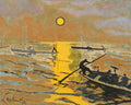 {{ product_title }} Fine Art Print | {{ product_vendor }} Jakero77 Léon Spilliaert - Gondolas in the Sunset (1921) Fine Art Print Art Print  Jakero77