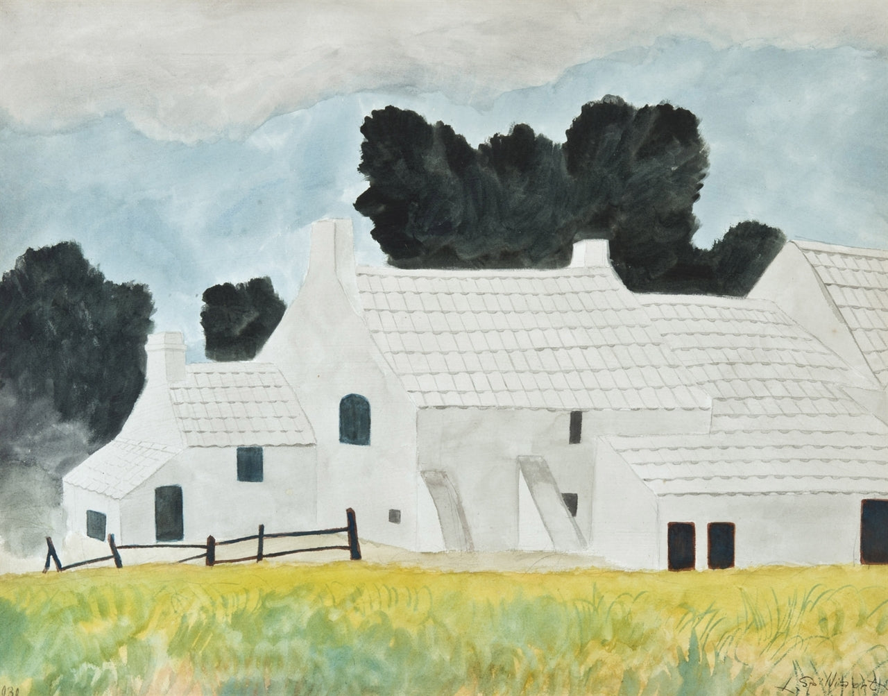 {{ product_title }} Fine Art Print | {{ product_vendor }} Jakero77 Léon Spilliaert - The White Farm (1930) Fine Art Print Art Print  Jakero77