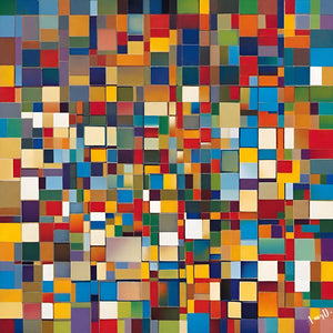 Amy Diab - Chromatic Mosaic A Symphony of Color and Form (2023) Hand-Signed - 17" x 22" Fine Art Print