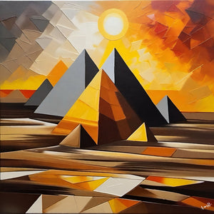 Amy Diab - Majestic Egypt The Pyramids At Golden Hour (2023) Hand-Signed - 17" x 22" Fine Art Print