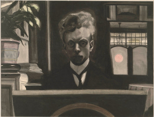 {{ product_title }} Fine Art Print | {{ product_vendor }} Jakero77 Léon Spilliaert - Self Portrait at Easel (1908) Fine Art Print Art Print  Jakero77