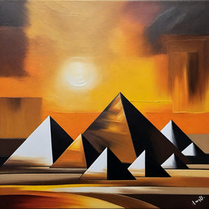 Amy Diab - Eternal Radiance The Majestic Pyramids at Dusk (2023) Hand-Signed - 17" x 22" Fine Art Print