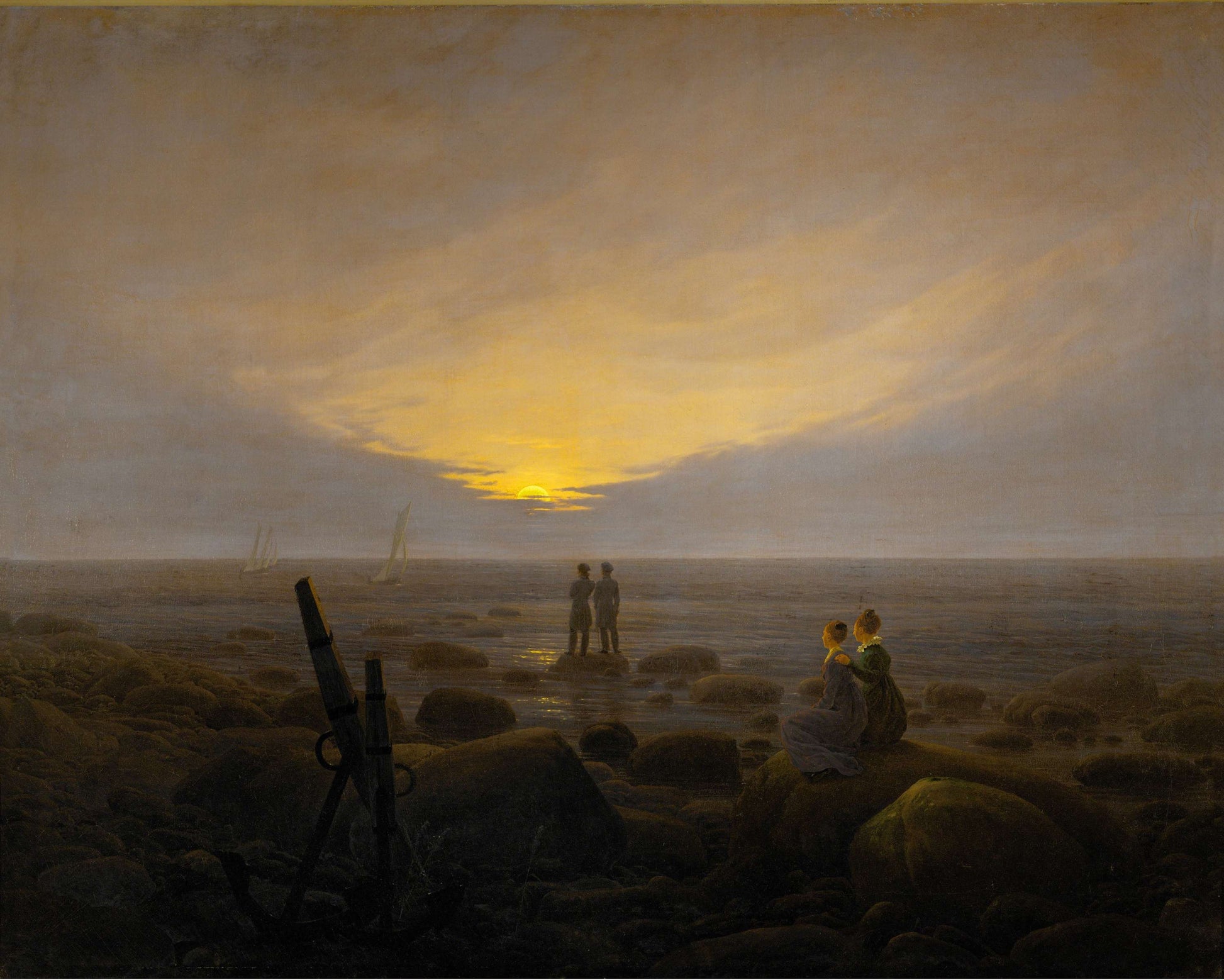 {{ product_title }} Fine Art Print | {{ product_vendor }} Jakero77 Caspar David Friedrich - Moonrise Over the Sea (1821) Fine Art Print Art Print  Jakero77