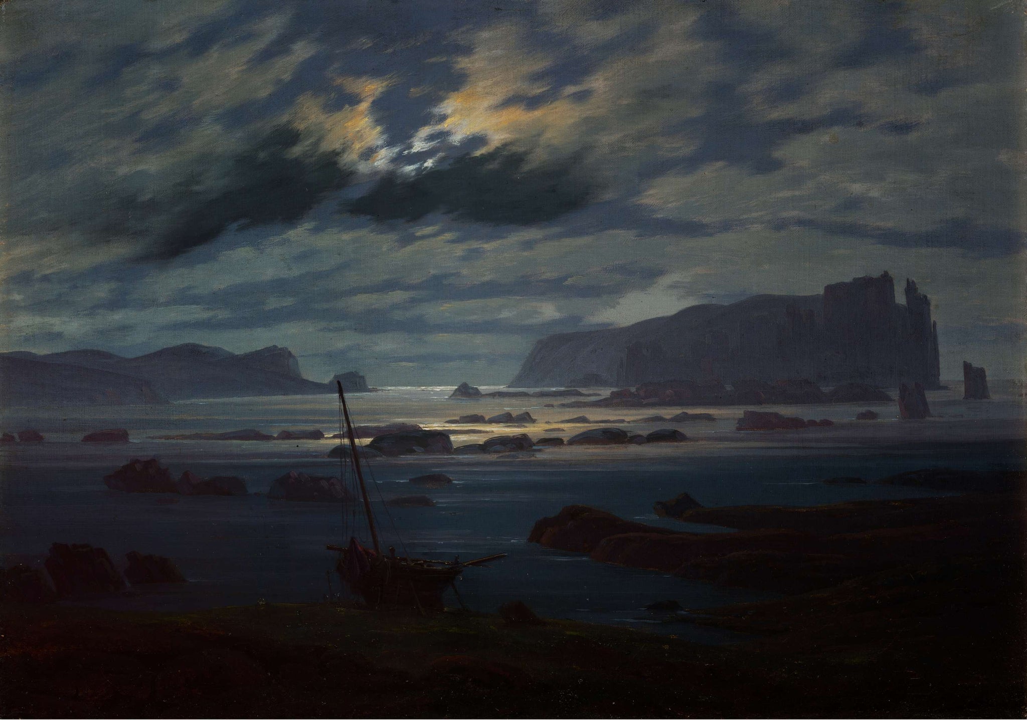 Caspar David Friedrich - Northern Sea in the Moonlight (1823-24) - 17"x22" Print