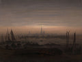 {{ product_title }} Fine Art Print | {{ product_vendor }} Jakero77 Caspar David Friedrich - Greifswald in Moonlight (1817) Fine Art Print Art Print  Jakero77