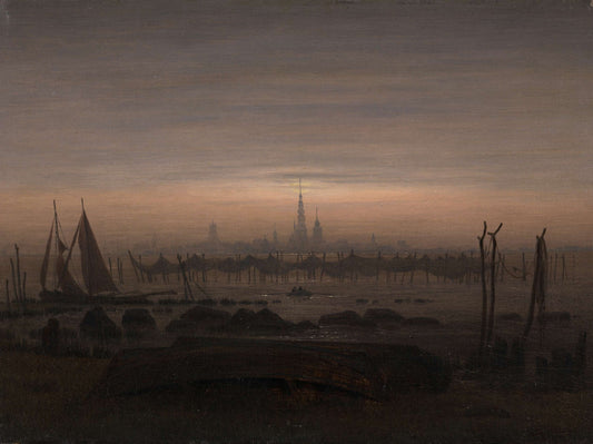 {{ product_title }} Fine Art Print | {{ product_vendor }} Jakero77 Caspar David Friedrich - Greifswald in Moonlight (1817) Fine Art Print Art Print  Jakero77