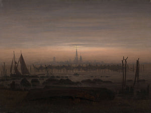 Caspar David Friedrich - Greifswald in Moonlight (1817) - 17"x22" Fine Art Print