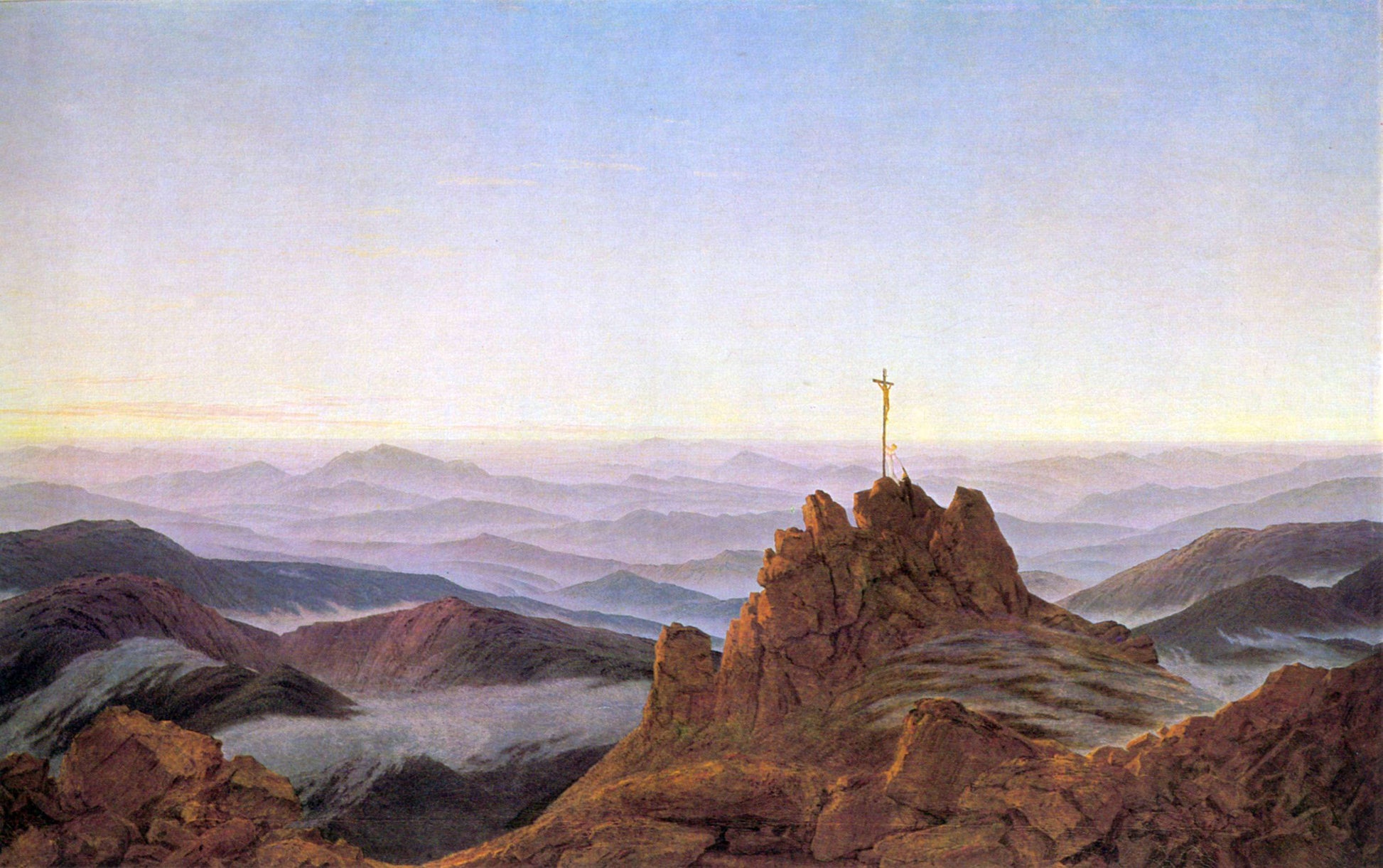 {{ product_title }} Fine Art Print | {{ product_vendor }} Jakero77 Caspar David Friedrich - Morning in the Giant Mountains (1810-11) Fine Art Print Art Print  Jakero77