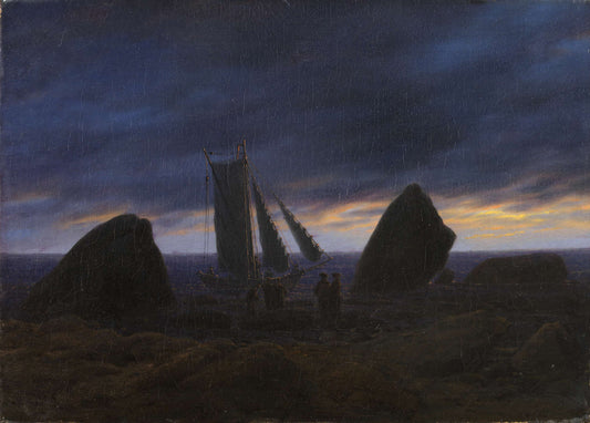 {{ product_title }} Fine Art Print | {{ product_vendor }} Jakero77 Caspar David Friedrich - Fishing Boat by the Baltic Sea (1830-35) Fine Art Print Art Print  Jakero77