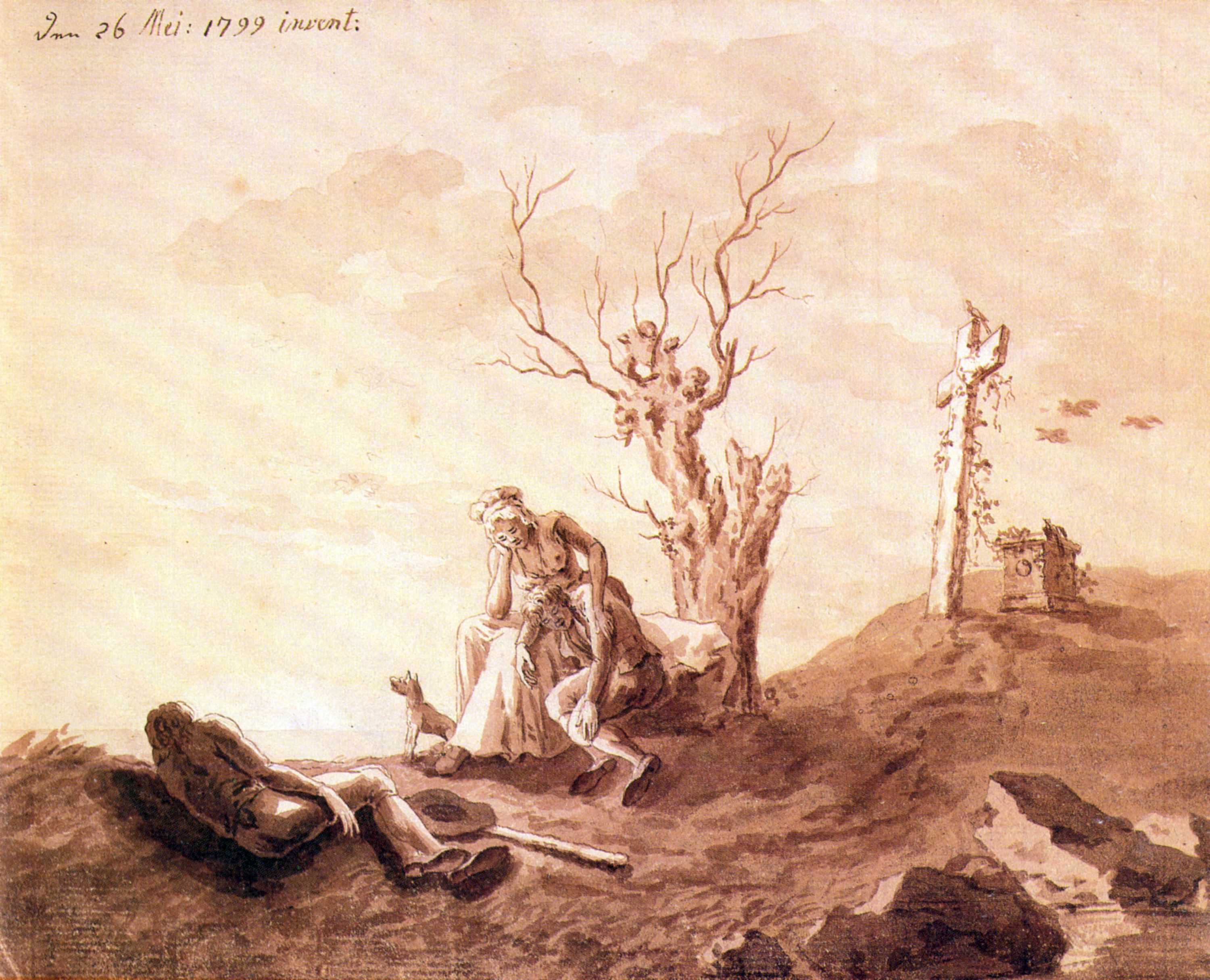 {{ product_title }} Fine Art Print | {{ product_vendor }} Jakero77 Caspar David Friedrich - Funeral Scene at Beach (1799) Fine Art Print Art Print  Jakero77
