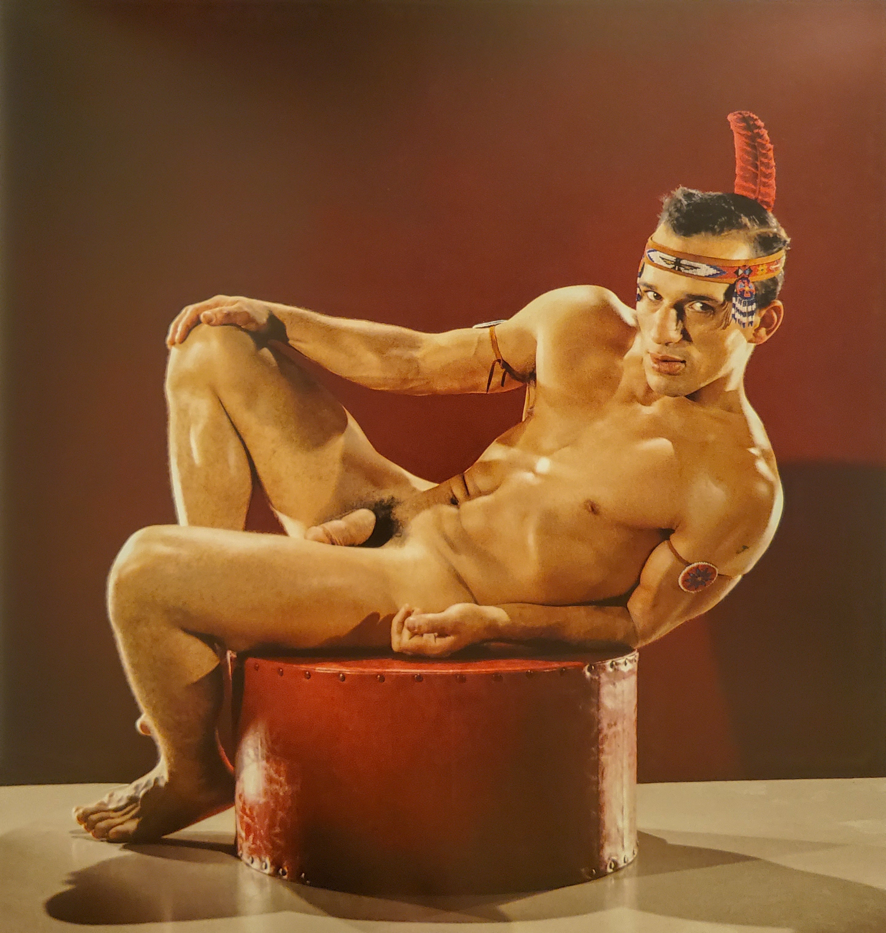 {{ product_title }} Fine Art Print | {{ product_vendor }} Jakero77 Bruce of LA - Vintage John Manning Nude Cock Native American Gay Interest (1960s) RARE Color Homoerotic Fine Art Print Art Print  Jakero77