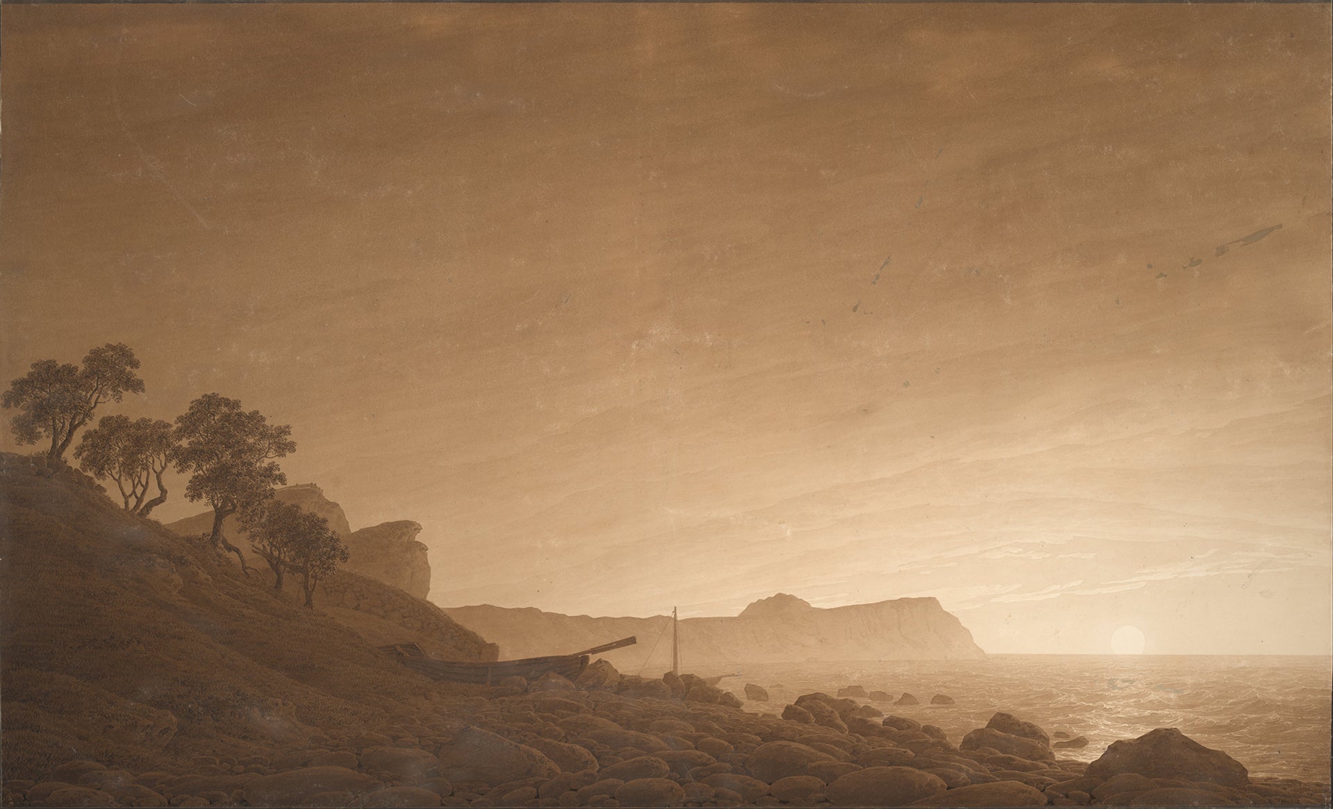 Caspar David Friedrich - View of Arkona with Moon Rising (1805) - 17"x22" Print