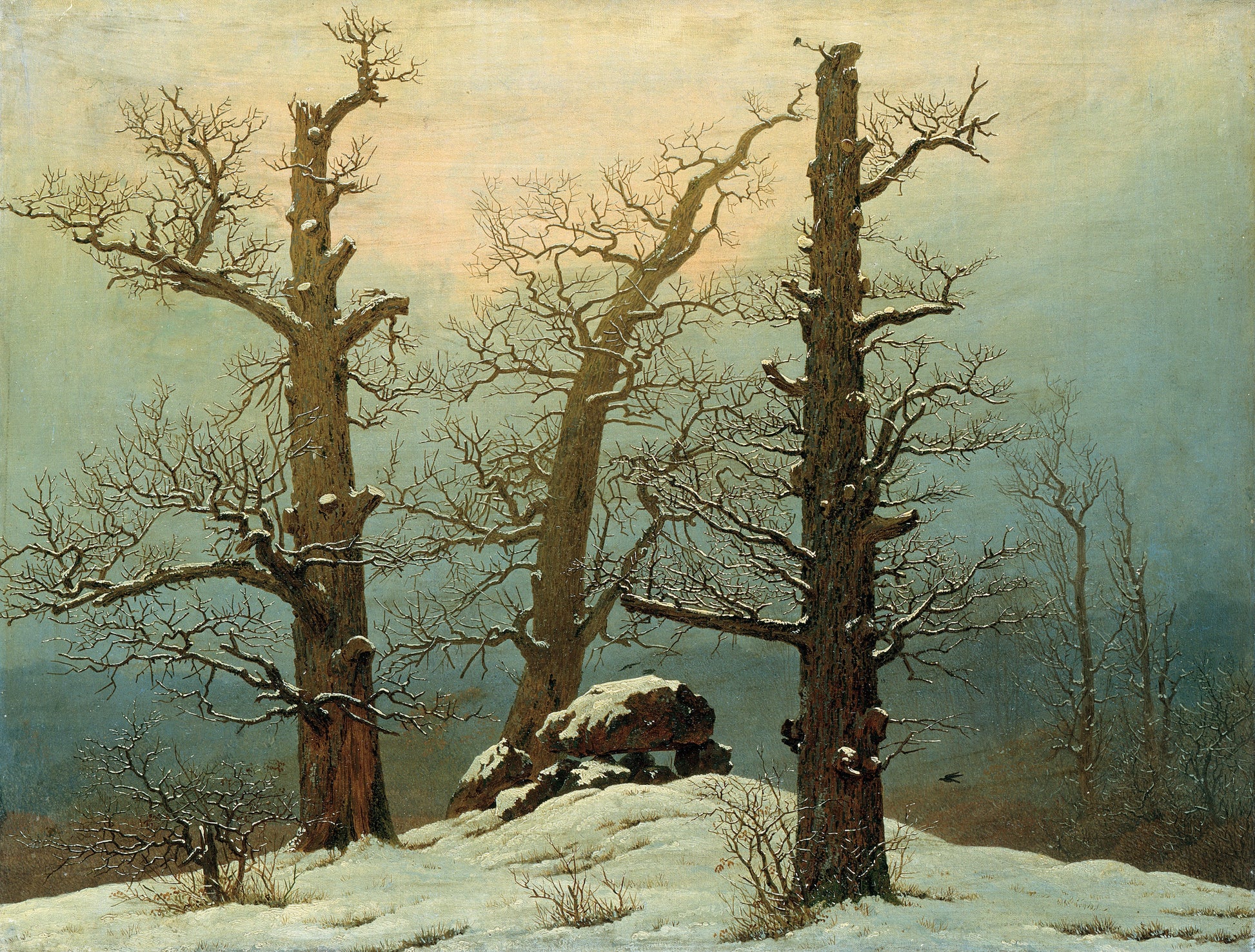 {{ product_title }} Fine Art Print | {{ product_vendor }} Jakero77 Caspar David Friedrich - Cairn in Snow (1807) Fine Art Print Art Print  Jakero77