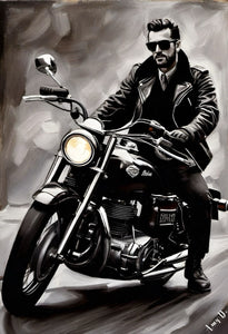 Amy Diab - Eternal Highway (2024) Cool Motorcycle Hand-Signed - 17" x 22" Print