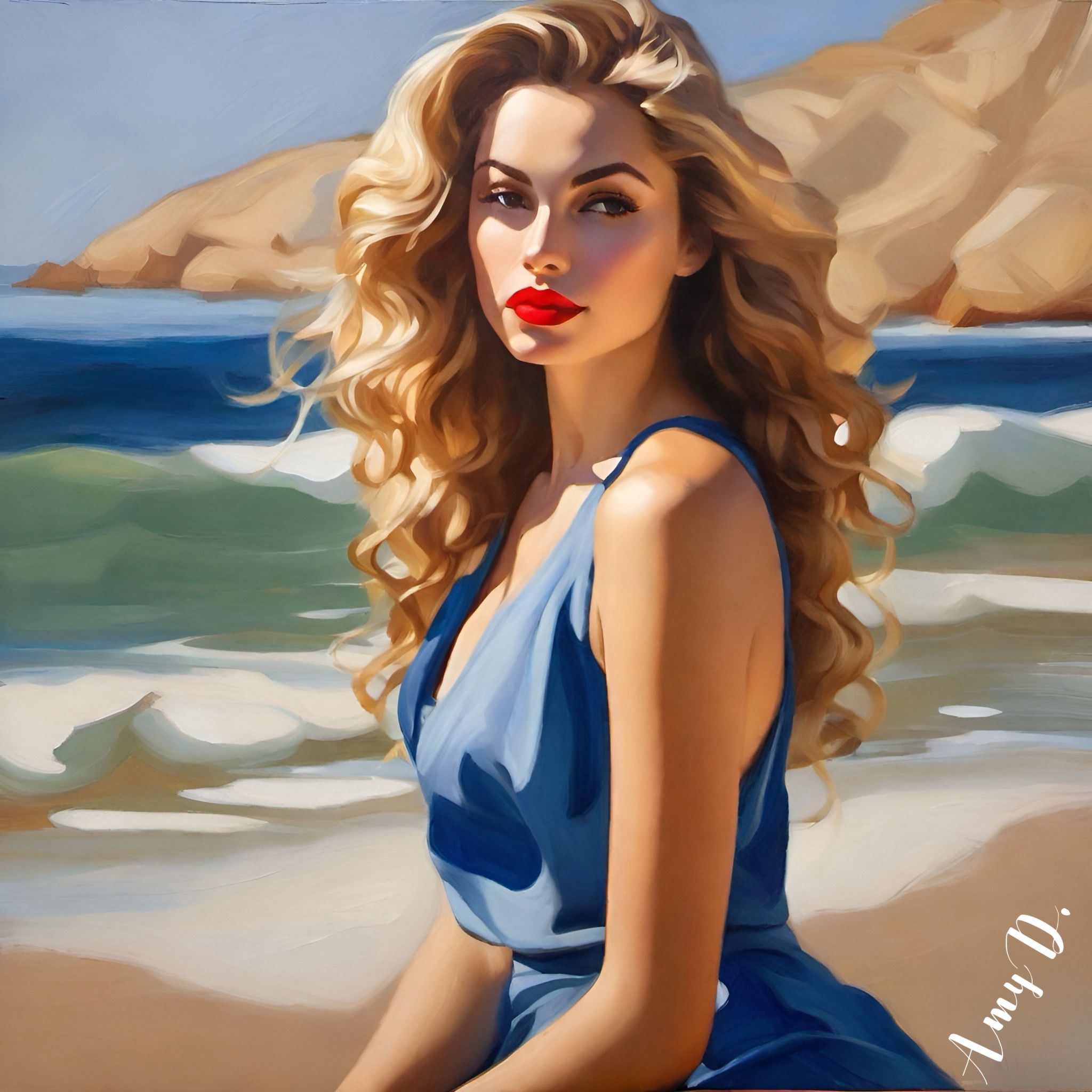 {{ product_title }} Fine Art Print | {{ product_vendor }} Jakero77 Amy Diab - The Luminous Enigma Pinup Girl (2024) Hand-Signed Fine Art Print Art Print  Jakero77