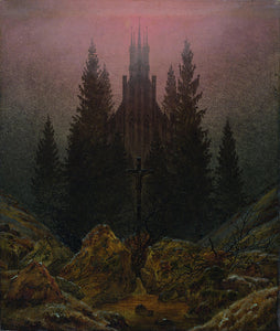 Caspar David Friedrich - Cross & Cathedral in Mountains (1812) - 17" x 22" Print