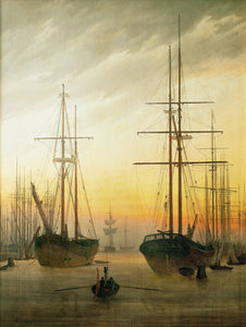 Caspar David Friedrich - View of a Harbor (1815-16) - 17" x 22" Fine Art Print