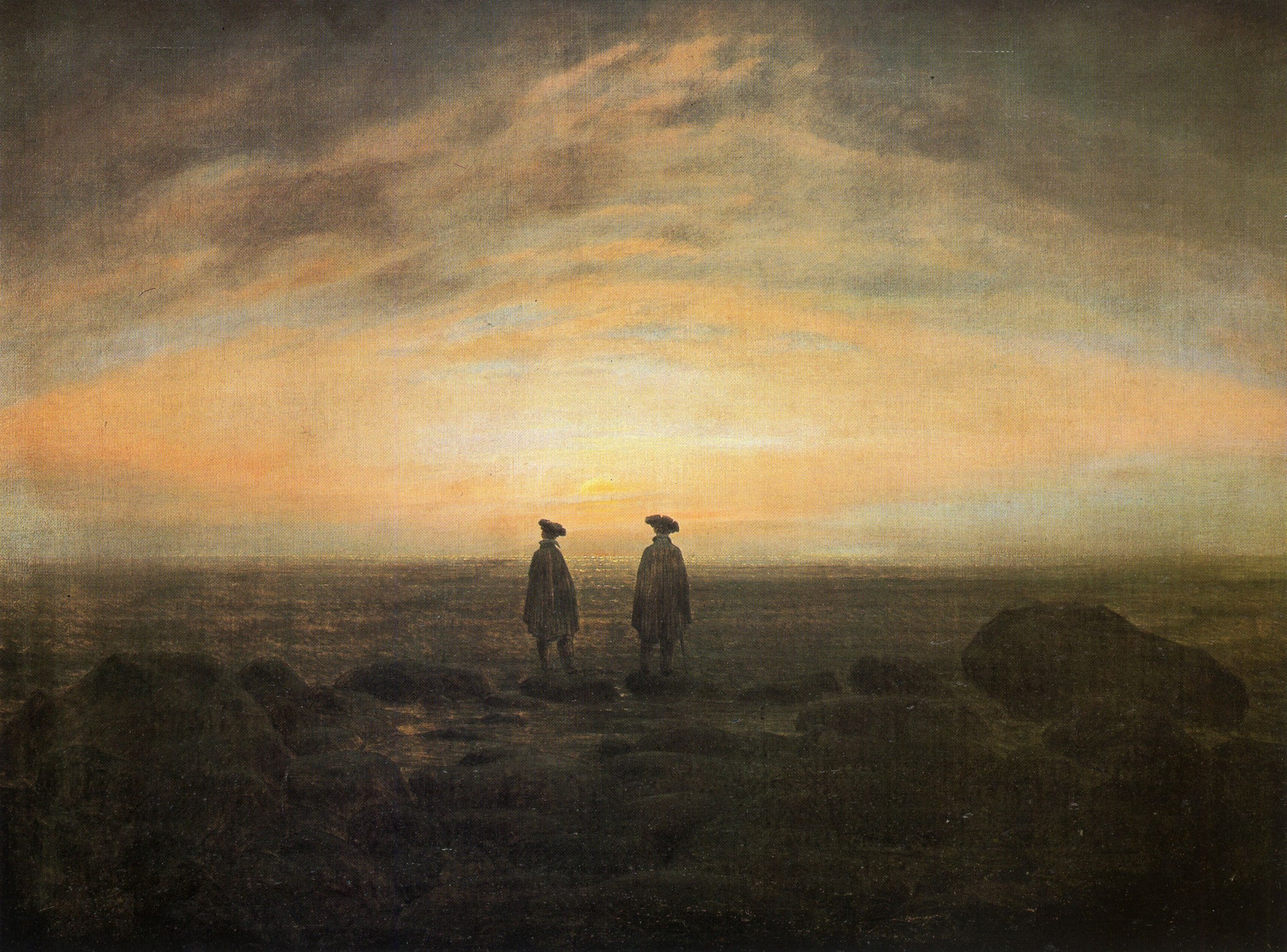 Caspar David Friedrich - Two Men by the Sea (1817) - 17" x 22" Fine Art Print