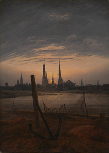 Caspar David Friedrich - City at Moonrise (1817) - 17" x 22" Fine Art Print