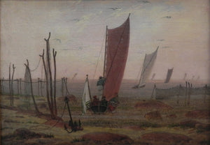 Caspar David Friedrich - Ships Sailing Off in the Morning (1816) - 17"x22" Print