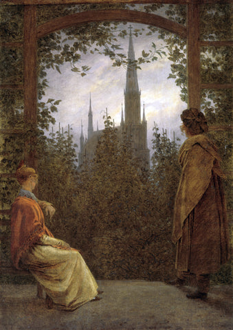 Caspar David Friedrich - Gazebo (1818) Church Steeple - 17" x 22" Fine Art Print