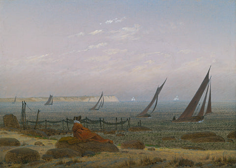 Caspar David Friedrich - Woman on the Beach of Ruegen (1818) - 17"x22" Art Print