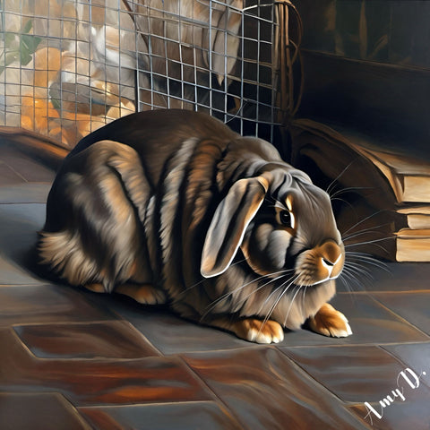 Amy Diab - Whispered Freedom (2024) Bunny Hand-Signed - 17" x 22" Fine Art Print