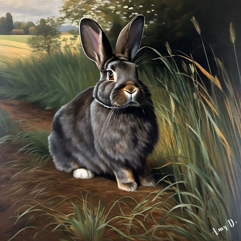 Amy Diab - Puppy the Rabbit (2024) Hand-Signed - 17" x 22" Fine Art Print