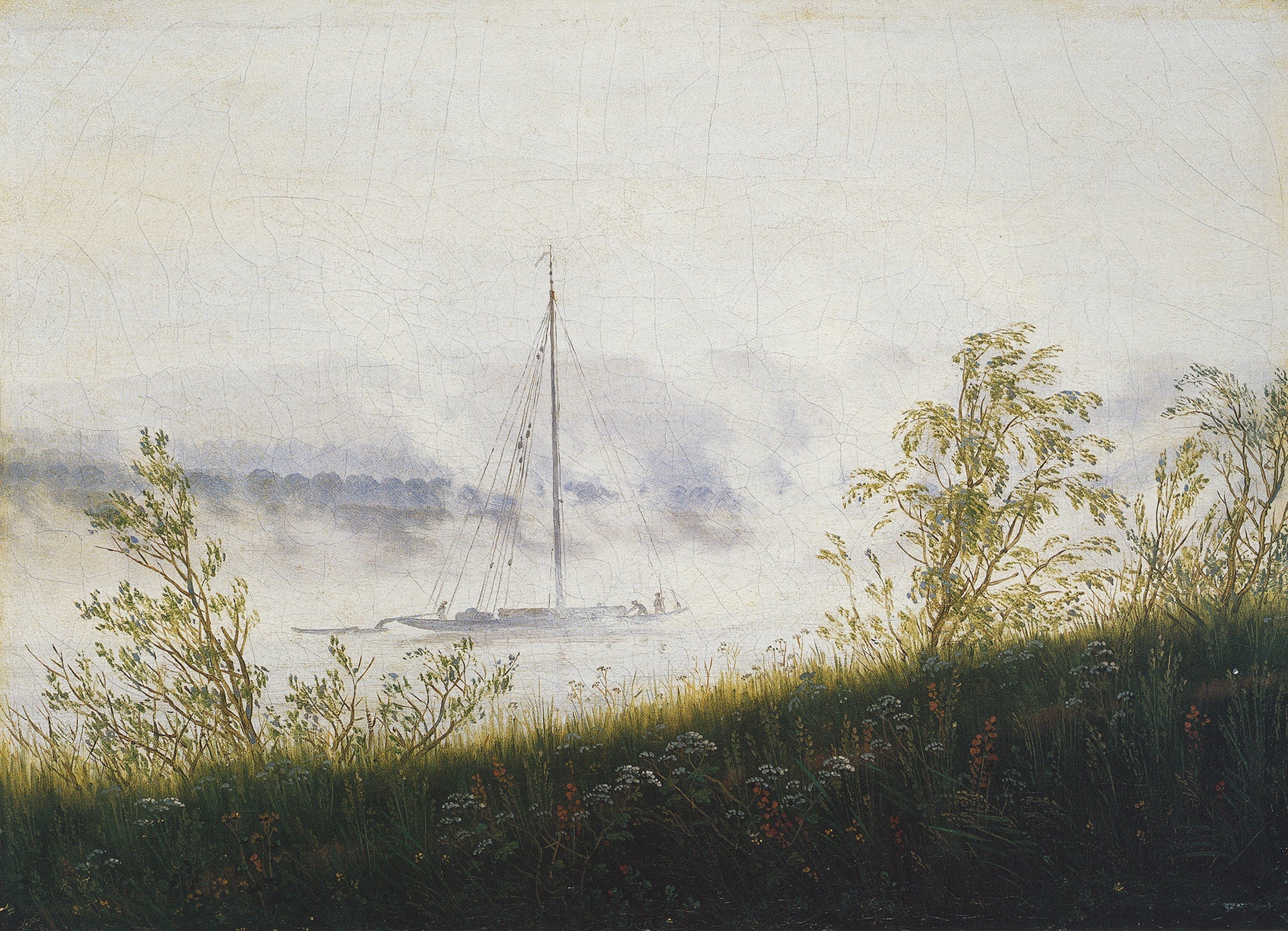 {{ product_title }} Fine Art Print | {{ product_vendor }} Jakero77 Caspar David Friedrich - Elbe Ship in Early Morning Fog (1821) Fine Art Print Art Print  Jakero77