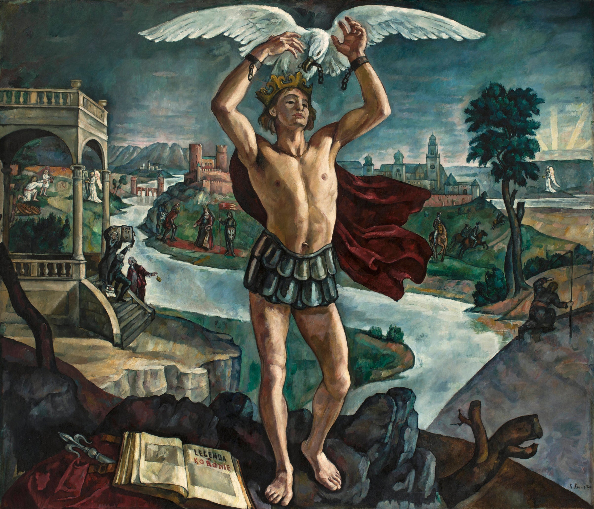 {{ product_title }} Fine Art Print | {{ product_vendor }} Jakero77 Roman Kramsztyk - Legend of the Crown (1916) Fine Art Print Art Print  Jakero77