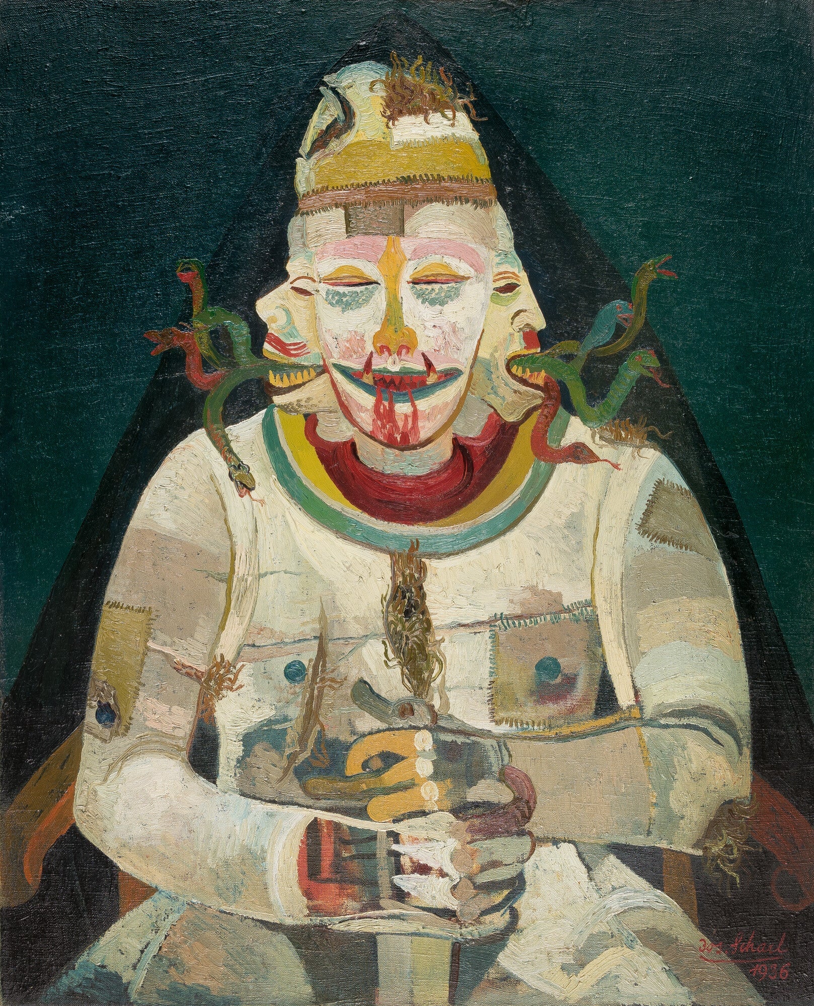 {{ product_title }} Fine Art Print | {{ product_vendor }} Jakero77 Josef Scharl - Three-Headed Man (1936) Fine Art Print Art Print  Jakero77