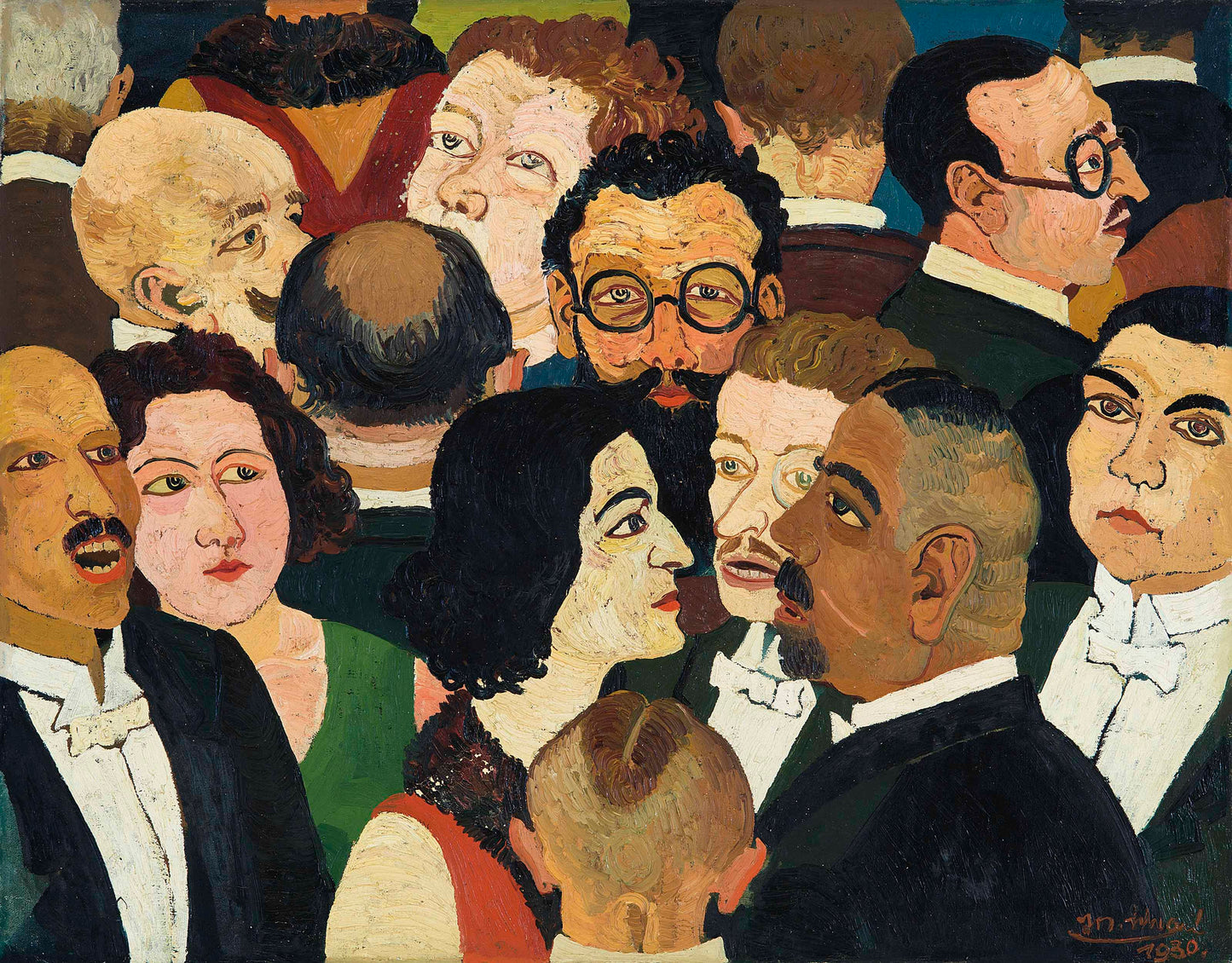 {{ product_title }} Fine Art Print | {{ product_vendor }} Jakero77 Josef Scharl - Grosse Gesellschaft Theaterpause (1930) Fine Art Print Art Print  Jakero77