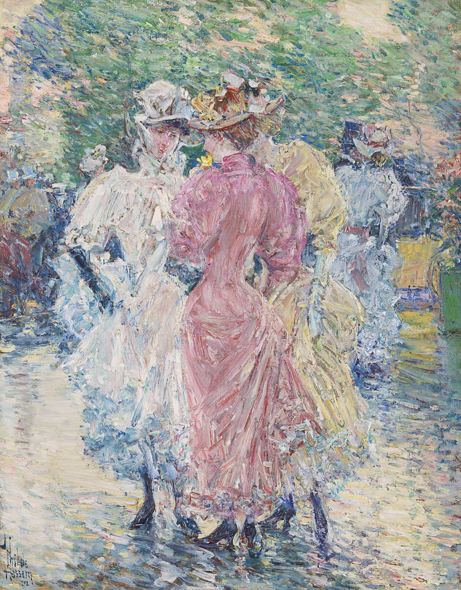 Childe Hassam - Conversation on the Avenue (1892) - 17" x 22" Fine Art Print