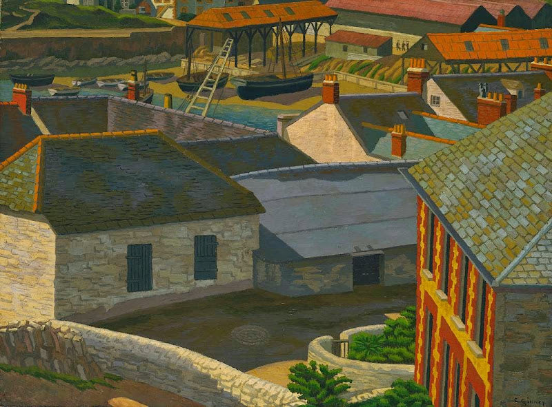 Charles Ginner - Porthleven (1922) Housing Cityscape - 17" x 22" Fine Art Print