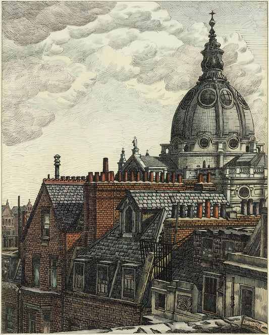 {{ product_title }} Fine Art Print | {{ product_vendor }} Jakero77 Charles Ginner - The Dome, Brompton Oratory (1936) Fine Art Print Art Print  Jakero77