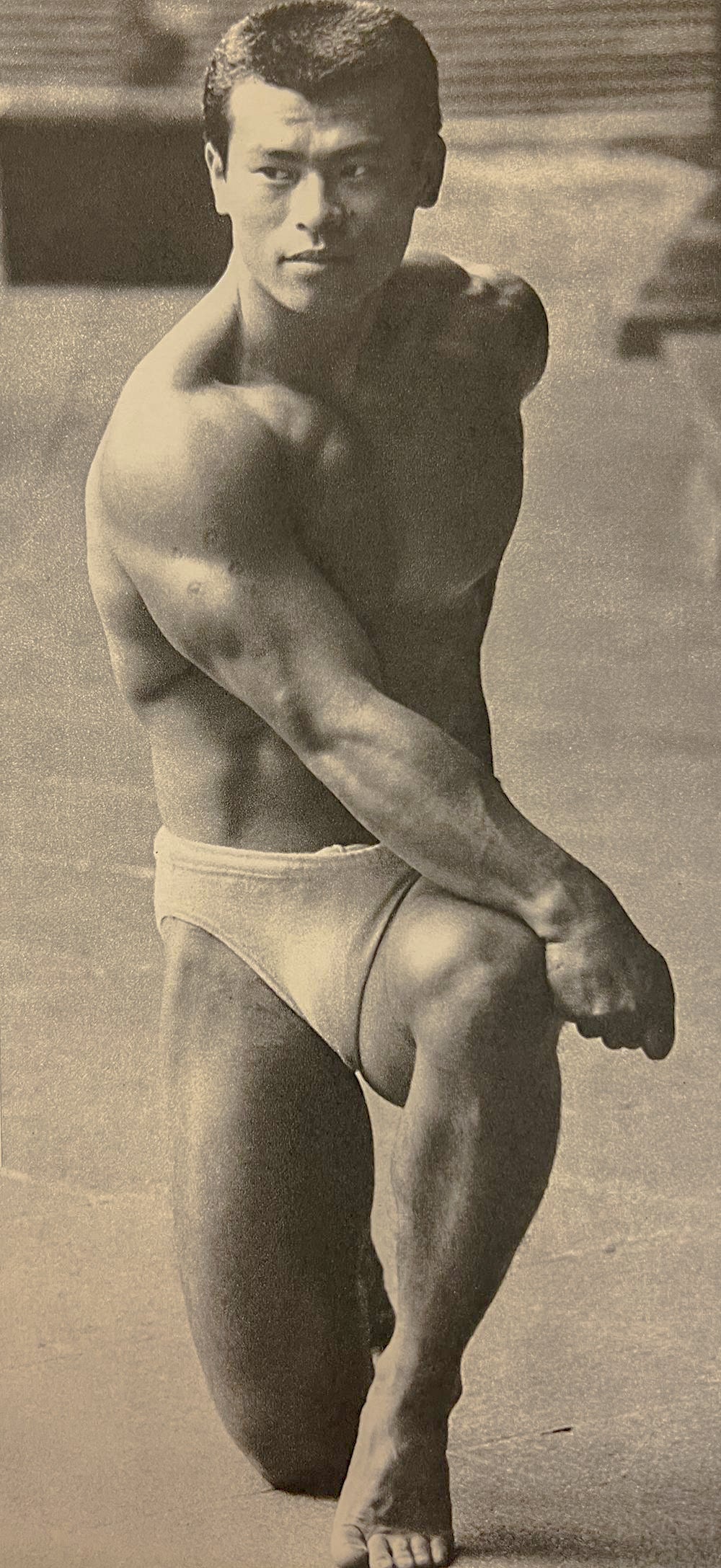 {{ product_title }} Fine Art Print | {{ product_vendor }} Jakero77 Tamotsu Yato - Mitsio Endo Bodybuilder Posing (1970) Fine Art Print Art Print  Jakero77