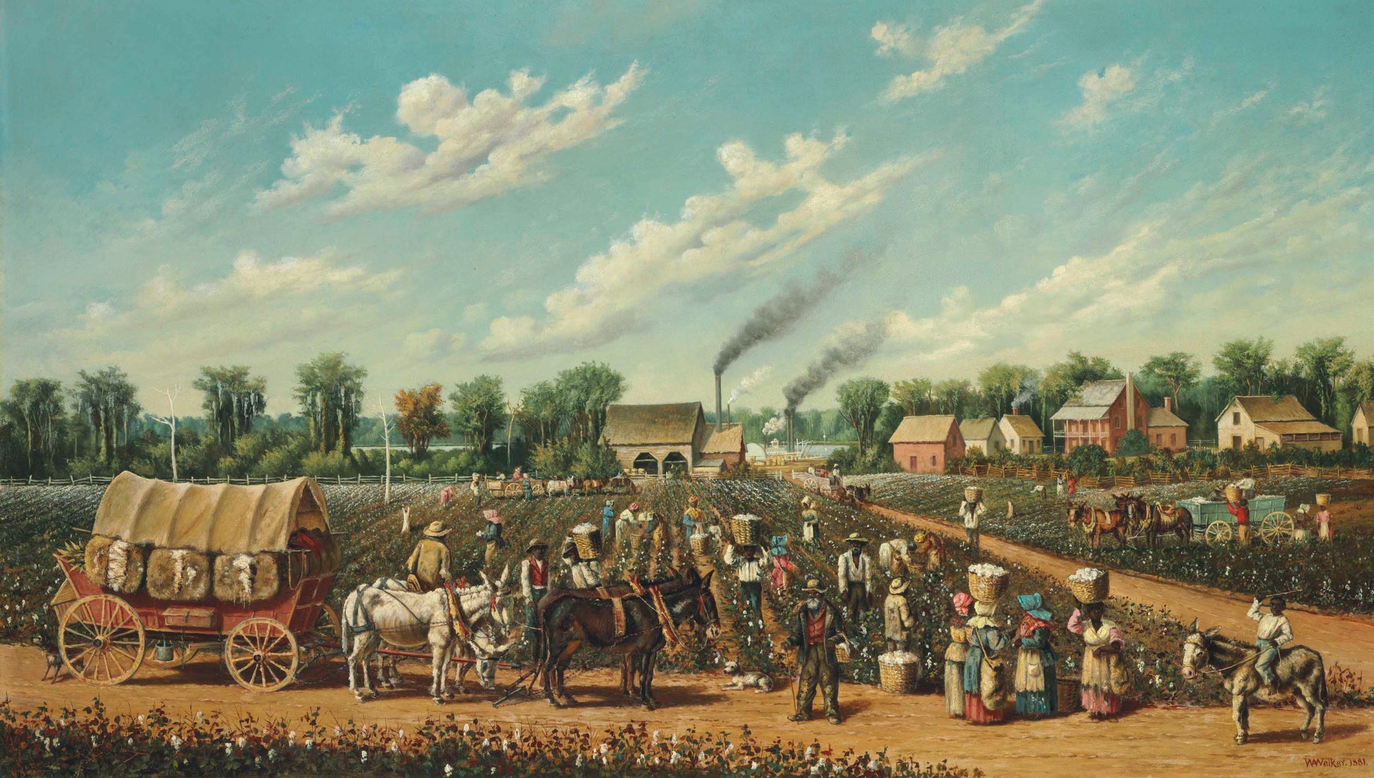 {{ product_title }} Fine Art Print | {{ product_vendor }} Jakero77 William Aiken Walker -  Big B Cotton Plantation (1881) Fine Art Print Art Print  Jakero77