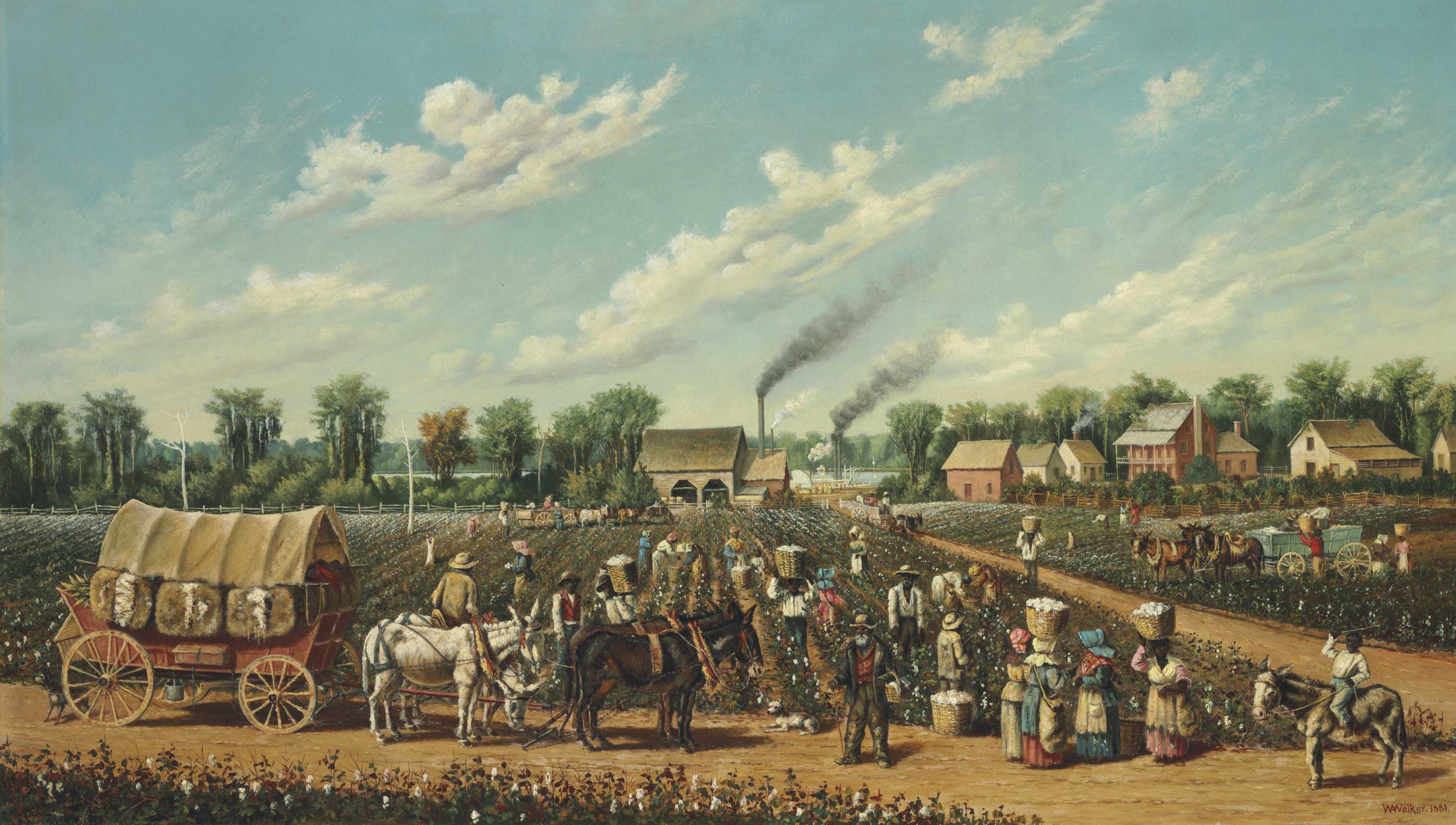{{ product_title }} Fine Art Print | {{ product_vendor }} Jakero77 William Aiken Walker -  Big B Cotton Plantation (1881) Fine Art Print Art Print  Jakero77