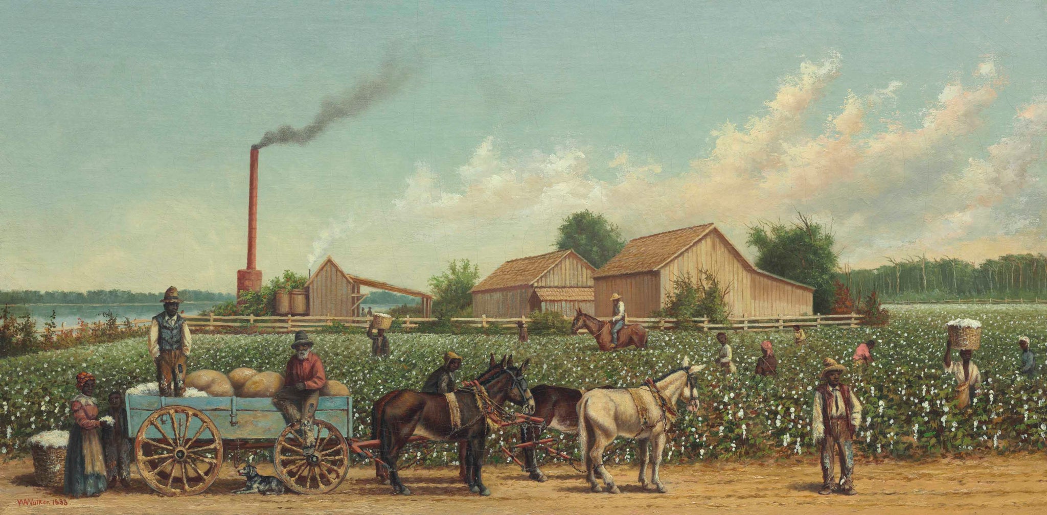 William Aiken Walker - Plantation Wagon Scene (1883) - 17" x 22" Fine Art Print