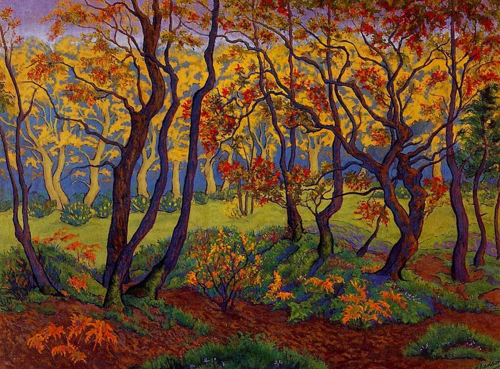 {{ product_title }} Fine Art Print | {{ product_vendor }} Jakero77 Paul Ranson - Clearing (1895) Colorful Landscape Fine Art Print Art Print  Jakero77