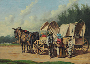 William Aiken Walker - Covered Wagon Scene (1890s) - 17" x 22" Fine Art Print