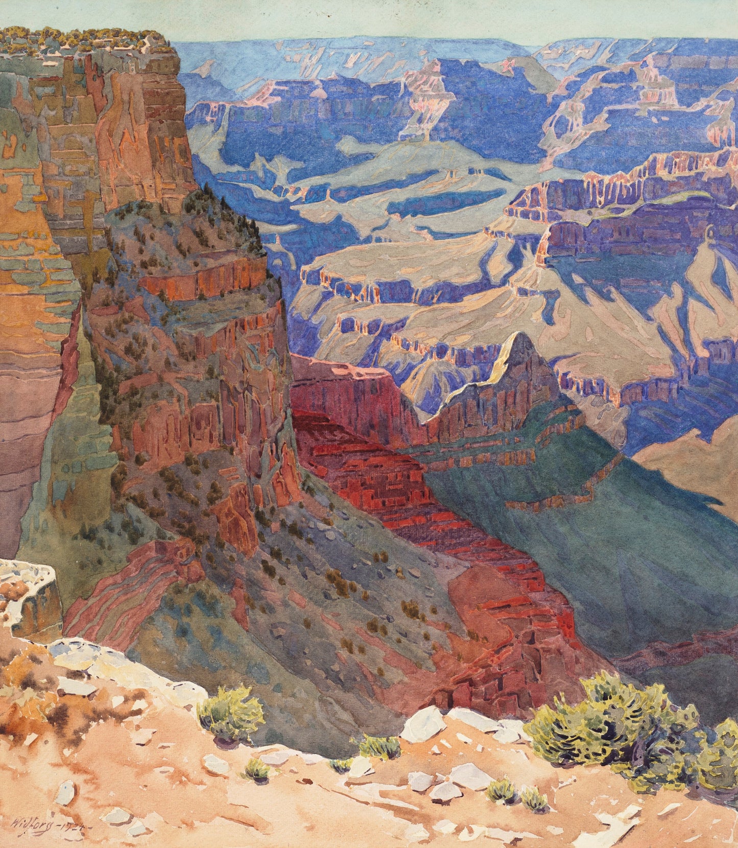 {{ product_title }} Fine Art Print | {{ product_vendor }} Jakero77 Gunnar Widforss - Grand Canyon Arizona Landscape (1924) Fine Art Print Art Print  Jakero77