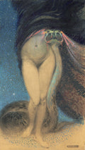{{ product_title }} Fine Art Print | {{ product_vendor }} Jakero77 Achille Calzi - Flowers of Death (1913) Nude Witch & Snake Fine Art Print Art Print  Jakero77