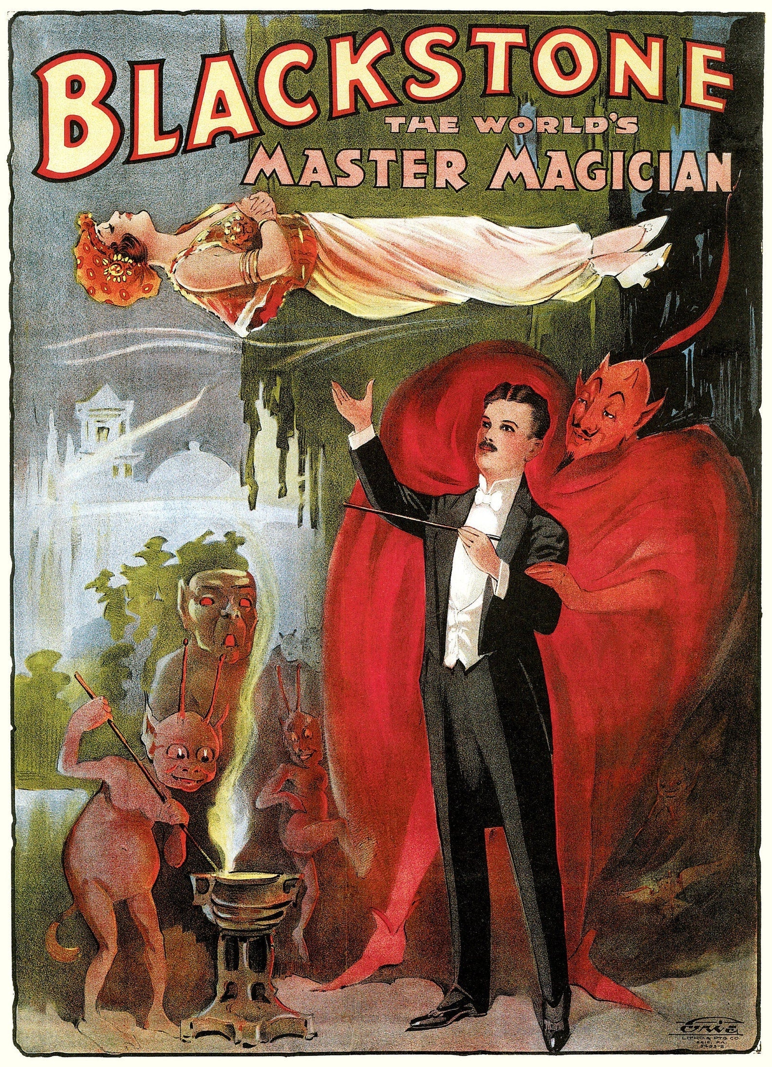 {{ product_title }} Fine Art Print | {{ product_vendor }} Jakero77 Blackstone The World's Master Magician (1910s) Fine Art Print Art Print  Jakero77