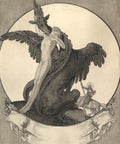 {{ product_title }} Fine Art Print | {{ product_vendor }} Jakero77 Franz von Bayros - St. George Rescuing Maiden from Dragon (1908) Fine Art Print Art Print  Jakero77